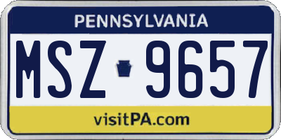 PA license plate MSZ9657