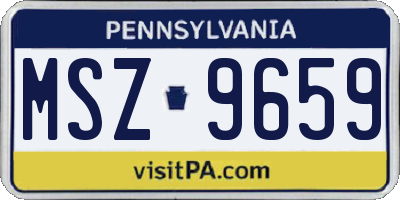 PA license plate MSZ9659