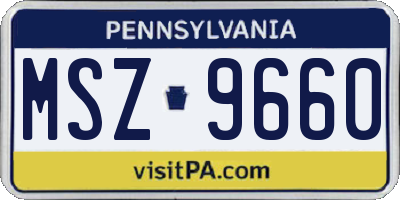 PA license plate MSZ9660
