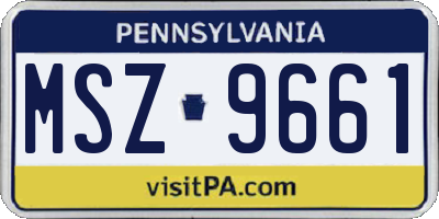 PA license plate MSZ9661