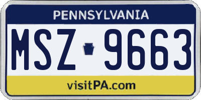 PA license plate MSZ9663