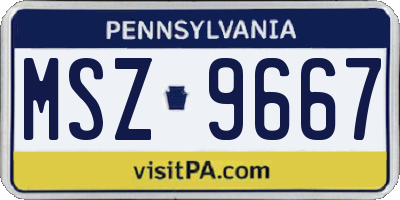PA license plate MSZ9667