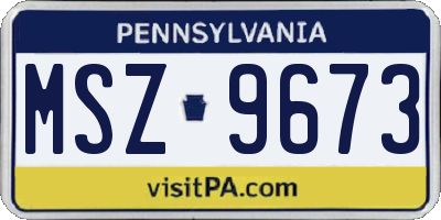 PA license plate MSZ9673