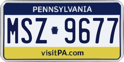 PA license plate MSZ9677