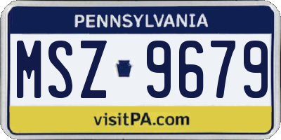 PA license plate MSZ9679