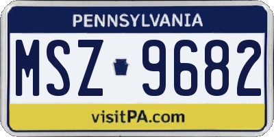 PA license plate MSZ9682