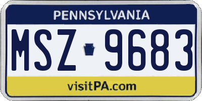 PA license plate MSZ9683
