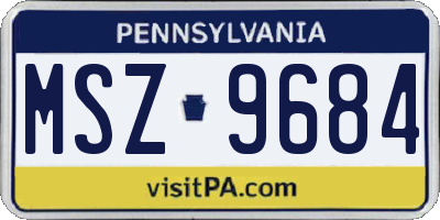 PA license plate MSZ9684