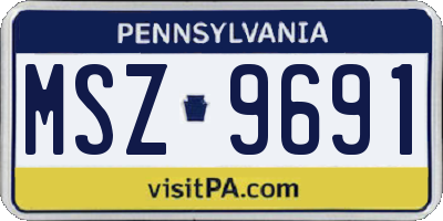 PA license plate MSZ9691