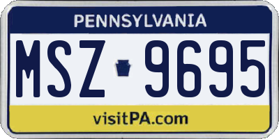 PA license plate MSZ9695