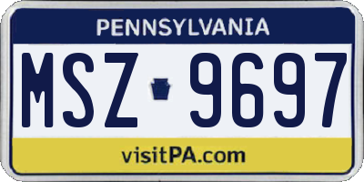 PA license plate MSZ9697