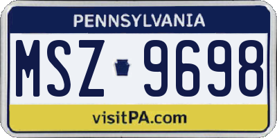 PA license plate MSZ9698