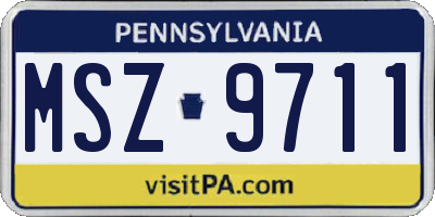 PA license plate MSZ9711