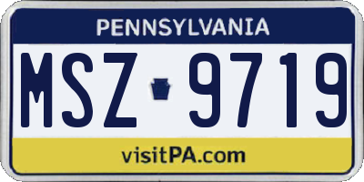 PA license plate MSZ9719