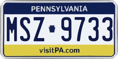 PA license plate MSZ9733