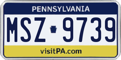 PA license plate MSZ9739