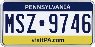 PA license plate MSZ9746