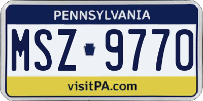 PA license plate MSZ9770