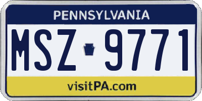 PA license plate MSZ9771