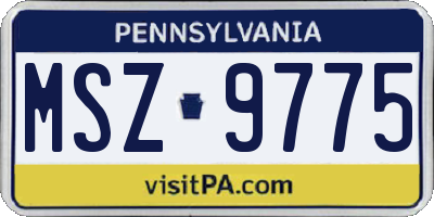 PA license plate MSZ9775