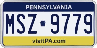 PA license plate MSZ9779