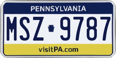 PA license plate MSZ9787