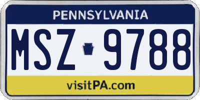 PA license plate MSZ9788