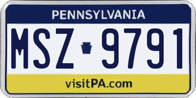 PA license plate MSZ9791