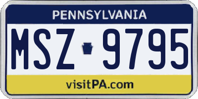 PA license plate MSZ9795