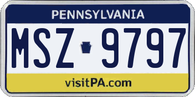 PA license plate MSZ9797
