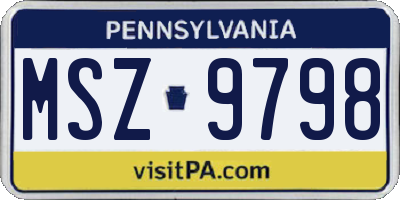 PA license plate MSZ9798