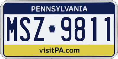 PA license plate MSZ9811