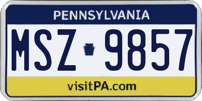 PA license plate MSZ9857