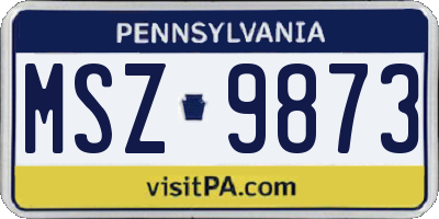 PA license plate MSZ9873
