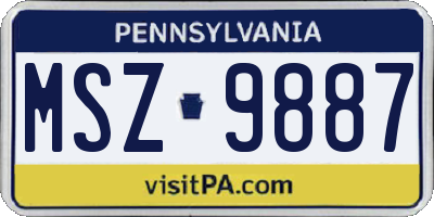 PA license plate MSZ9887
