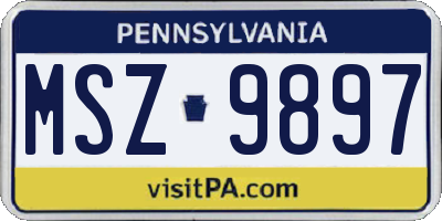PA license plate MSZ9897