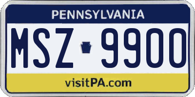 PA license plate MSZ9900