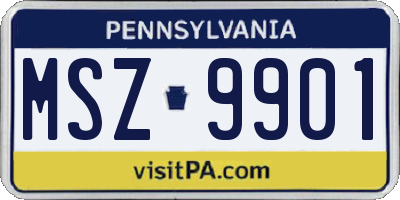 PA license plate MSZ9901