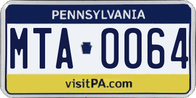 PA license plate MTA0064