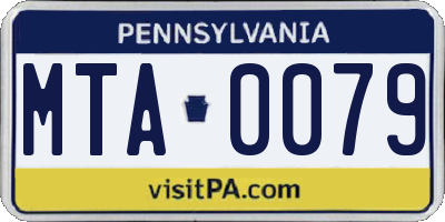 PA license plate MTA0079