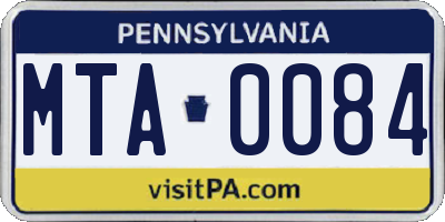 PA license plate MTA0084