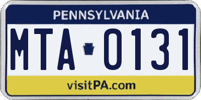 PA license plate MTA0131