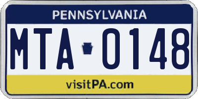 PA license plate MTA0148