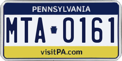 PA license plate MTA0161