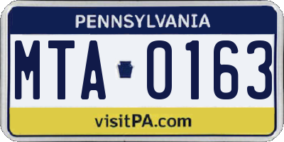 PA license plate MTA0163