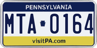 PA license plate MTA0164