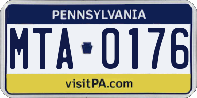 PA license plate MTA0176