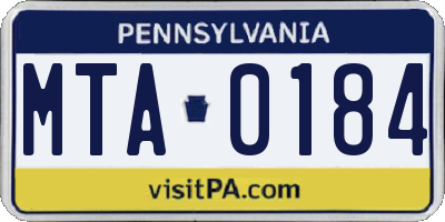 PA license plate MTA0184