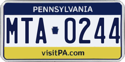 PA license plate MTA0244