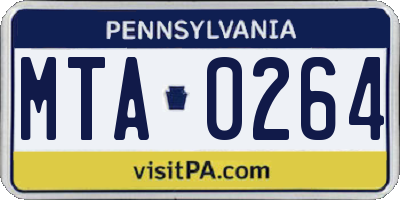 PA license plate MTA0264
